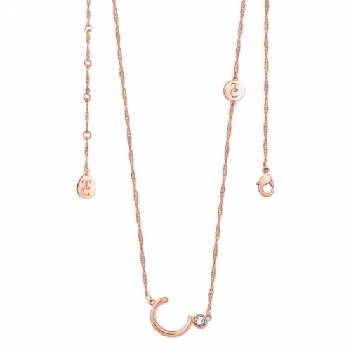 Tipperary Crystal Letter 'C' Pendant Rose Gold